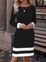 Nueva Camiseta De Punto Con Cuello Polka Para Otoño E Invierno Con Cintura Ajustada Y Manga Larga Para Mujer Vestido Slim De Pierna Larga - details 3