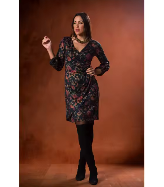 VESTIDO DIANA JERSEY FLORES KAHYRA Kahyra V2342C - 1
