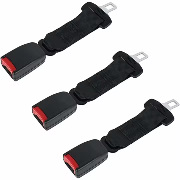 Correa para cinturón Ajustador de tensión del cinturón de seguridad del automóvil Extensión del arnés de seguridad Hombro Relajación del cuello Confort Soportes para vehículos escalables 23 cm, Accesorios para automóviles, Negro (3 piezas) - 1
