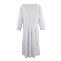 Vestido Largo De Manga Larga Para Mujer Casual Suéter Con Bolsillos Estilo Swing Suelto Cuello Redondo Color Sólido Vestido Robe - details 20