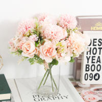 Ligera Y Económica Bouquet De Flores Artificiales De Seda Hydrangea Peony Para Decoración De Navidad En Casa Fiesta De Boda Accesorios DIY Para Jardín - details 0