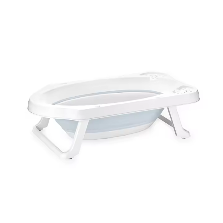 Lorelli Bañera Plegable Antideslizante 82 Cm con Tapón. Azul Niebla para Niños 0-36m - 1