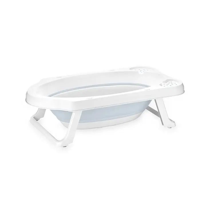 Lorelli Bañera Plegable Antideslizante 82 Cm con Tapón. Azul Niebla para Niños 0-36m - 1