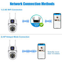 Cámara IP Dual Lente Dual Pantalla WiFi Protección De Seguridad CCTV Vigilancia Video Wireless Monitor Interior Automático PTZ V380 pro - details 3