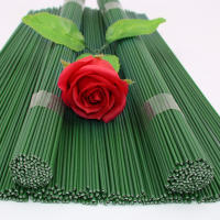 100pcs Palos De Hierro Cladados En Plástico Para Hojas De Hiedra Artificial De 7 Pulgadas Cabeza De Rosa Y Almohadilla Para Decoración De Hogar Y Bodas - details 0