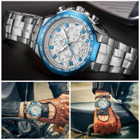 Reloj De Pulsera Deportivo De Lujo Para Hombre WWOOR 2024 Marca Top En Negro Acero Inoxidable Cronógrafo Cuarzo Reloj Masculino Con Luz Luminosa Resistente Al Agua Y Shock - details 16