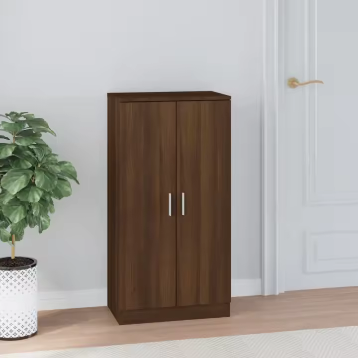 vidaXL Mueble zapatero madera contrachapada roble marrón 55x35x108 cm - 1