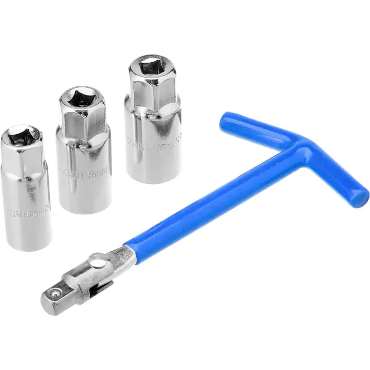 JOMAFA - Llave Para Bujias En T Articulada con 3 vasos 16, 18 y 21 mm - 1