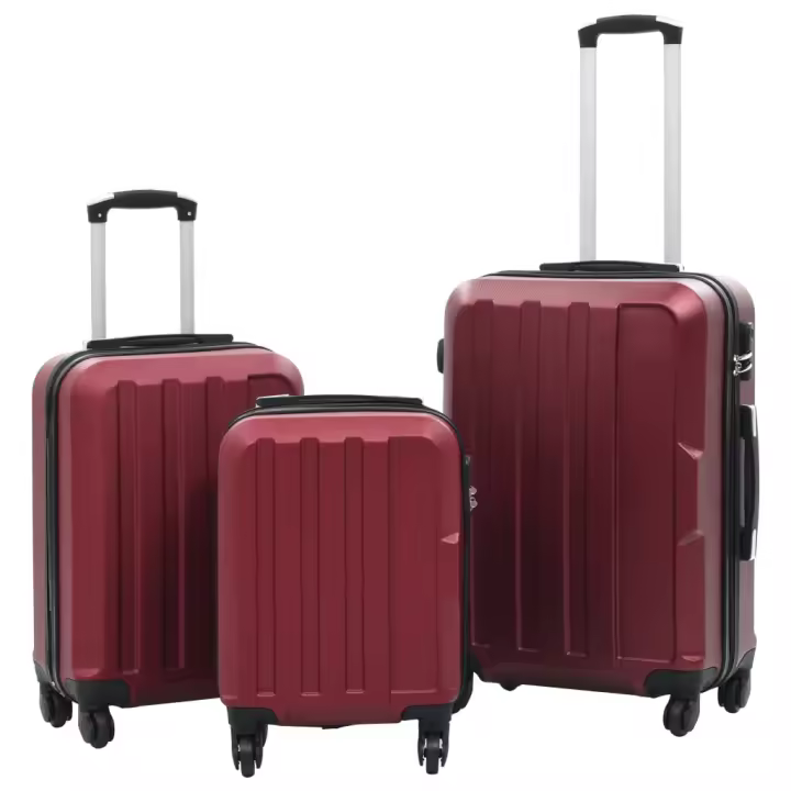 Juego de Maletas rígidos Rueda trolley 3 pzas Rojo Tto ABS - 1