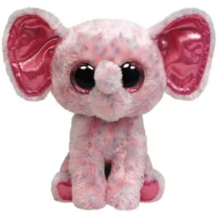 TY - Peluche  suave - Elefante con grandes ojos negros - ELLIE ROSA - Original regalo - Mayores de  3 años - 1