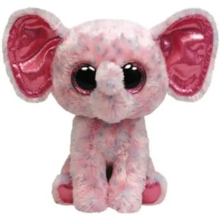 TY - Peluche  suave - Elefante con grandes ojos negros - ELLIE ROSA - Original regalo - Mayores de  3 años - 1