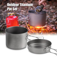 Juego De Cocina De Camping De Titanio 1100ML / 1600ML Con Manija Plegable Taza Y Olla Super Ligera Para Exterior - details 5