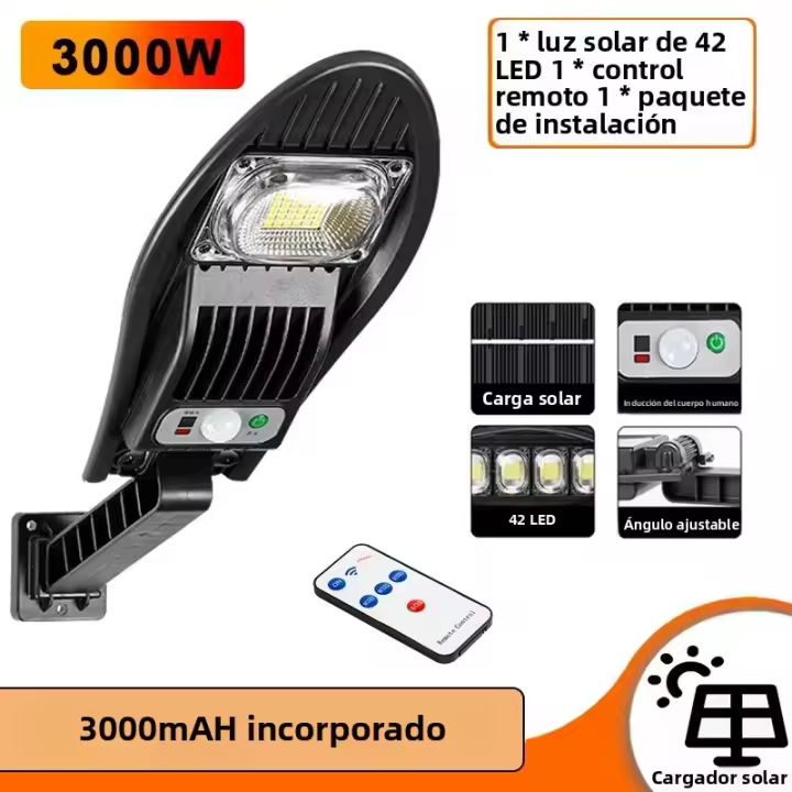Lámpara Solar De Calle Exterior Impermeable Con Sensor De Movimiento LED Para Jardín Ángulo Ajustable Luz Solar Moderna IP65 - 1