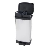 Curver Papelera de pedal doble Deco plateado 23L + 23L - details 3