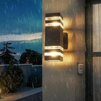 Lámpara De Pared Moderna LED Impermeable E27 Cabeza De Lámpara Negra Creativa Simple En PVC Cuadrada Para Villa Frontera Balcón - details 3