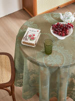 Mantel Redondo De Encaje Verde Con Espejo Florido Para Decoración De Comedor Y Sala De Estar Estilo Pastoral Material Poliéster - details 7