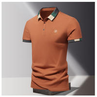 Camisa POLO Para Hombre Verano Moda Seda De Hielo Secado Rápido Manga Corta T-shirt Color Sólido Suelta Collar De Negocios Algodón Puro Top - details 11