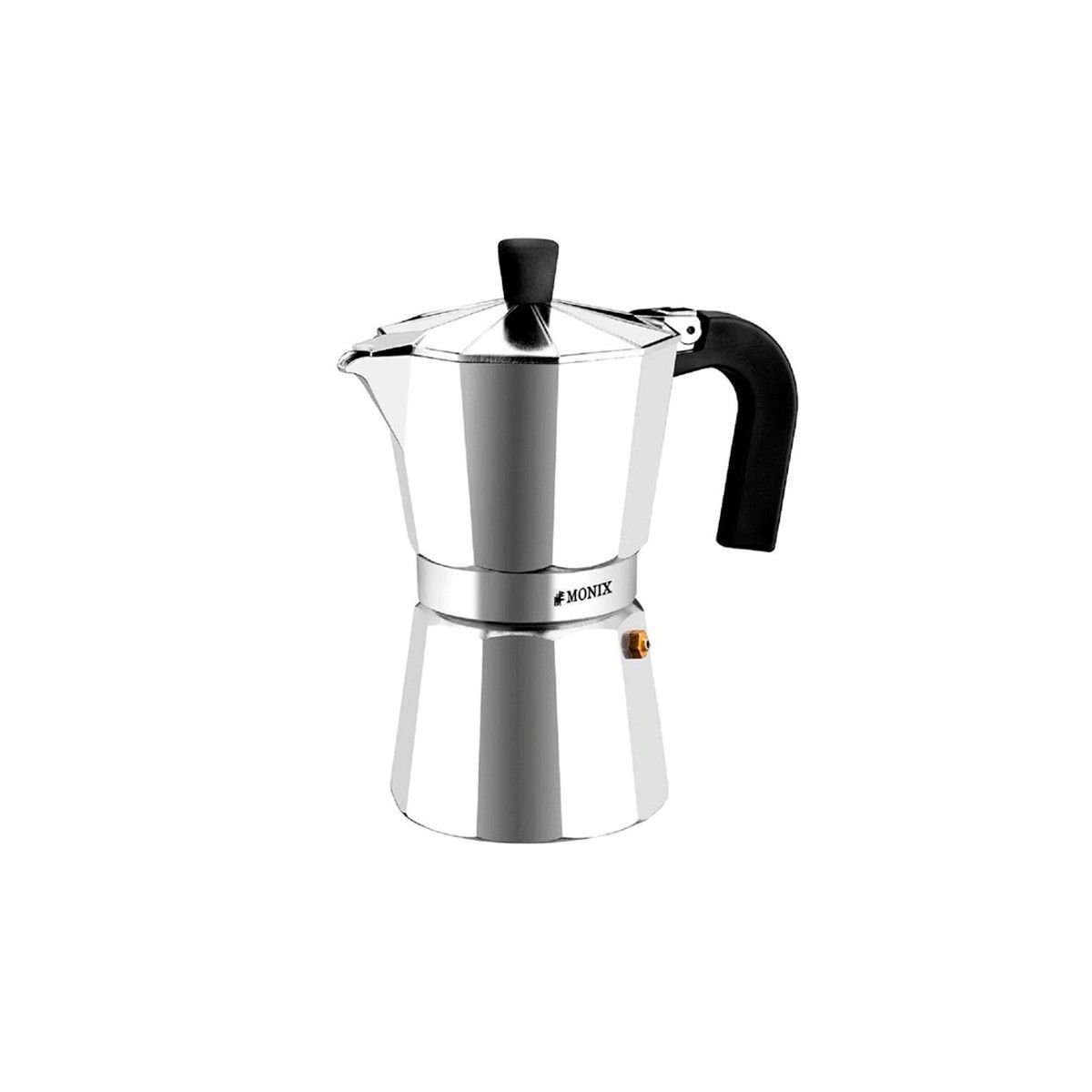 Monix Vitro Express Cafetera italiana de aluminio de 1 a 12 tazas para vitrocerámica gas y eléctrica. No válida inducción. Café