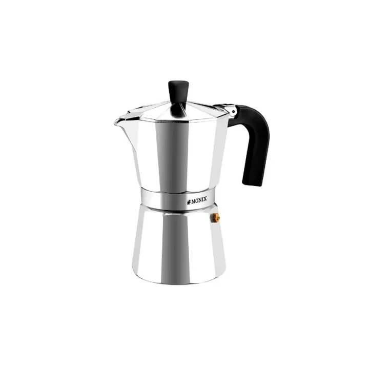 Monix Vitro Express Cafetera italiana de aluminio de 1 a 12 tazas para vitrocerámica gas y eléctrica. No válida inducción. Café - 1