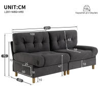 Teddy, Cómodo sofá tapizado with grandes muebles de asiento y respaldo para Salón, dormitorio, Piso, etc. - details 5