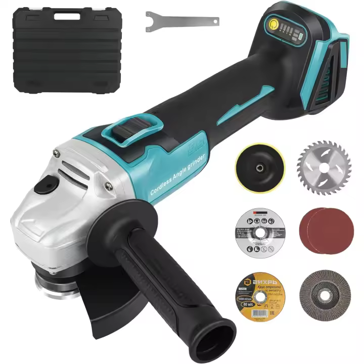 Amoladora angular eléctrica sin escobillas de 125MM, 3 velocidades, velocidad Variable para batería Makita de 18v, máquina de corte, herramientas eléctricas de carpintería - 1