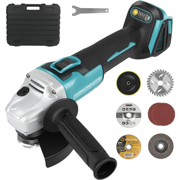 Amoladora angular eléctrica sin escobillas de 125MM, 3 velocidades, velocidad Variable para batería Makita de 18v, máquina de corte, herramientas eléctricas de carpintería - 1