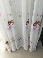 Cortina Bordada De Niña Para Dormitorio Estilo Moderno Translúcida Hecha De Poliéster 100% Diseño De Mujer Bailando Ventanas Pequeñas Frescas - details 4