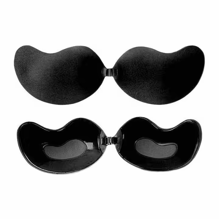 IMAXWAVE Sujetador Invisible, Sujetador Pegajoso, Sujetador Sin Tirantes, Sujetador Sin Espalda, Sostén Adhesivo, Bra Autoadhesivo, Silicona, Reutilizable, Invisible, Push Up, Copa B - Negro - 1