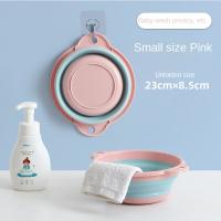 Cubeta Plegable Portátil Para Lavado De Rostro Y Viajes Ecológica Y Duradera Ahorradora De Espacio En Plástico Azul Rosa Verde - details 10
