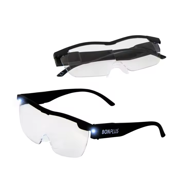 Bonplus BP  Gafas Lupa con luz LED  Marco Flexible y Ligero  160% de Aumento  para Leer como para Realizar Cualquier Trabajo o manualidad - 1