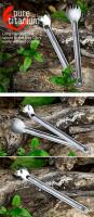 Tiartisan Cuchara Y Cuchillo De Titanio Puro Con Mango Largo Para Camping Al Aire Libre Utensilios De Mesa Ultraligeros Portátiles Mitad Pulido - details 8