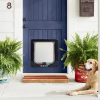 Puerta De Salida Para Perros Y Gatos Con Cerradura De Seguridad En 4 Direcciones Tamaño Transparente ABS Plástico Puerta Para Mascotas Seguridad Para Gatos Y Perros Pequeños - details 2