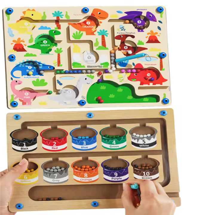 Juego De Mesa Magnético Para Niños Tablero De Colores De Conteo Juguetes Educativos Montessori Madera Juego De Labyritmo - 1