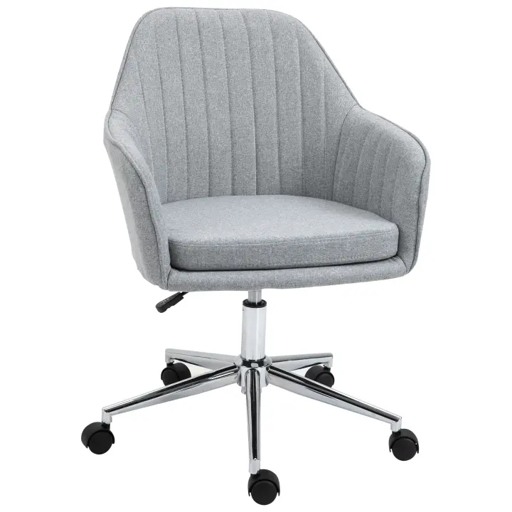 Vinsetto Silla de Oficina Silla de Escritorio Ergonómica Altura Ajustable Giratoria para Despacho Oficina Ordenador Elegante Carga 120 kg 61x59x86-96 cm Gris - 1