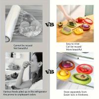 Juego De 1/4 Piezas De Caja De Almacenamiento De Frutas Y Verduras En Silicona Fresh-keeping Portátil Pila Y Sellado a Prueba - details 0