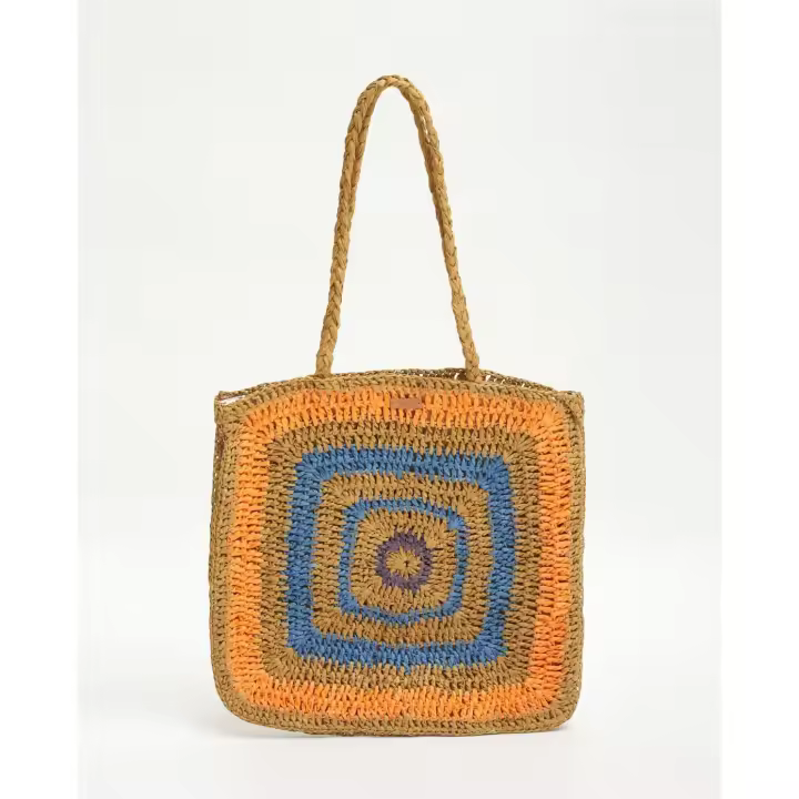 40906 Bolso Yerse De Rafia Multicolor De Asas Largas - Naranja - 1