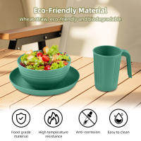 Juego De Utensilios Para Camping Portátil Con Tazón Plato Vaso Cuchara Tenedor Navaja De Acero Inoxidable Kit De Mesa Al Aire Libre Y Picnic - details 16