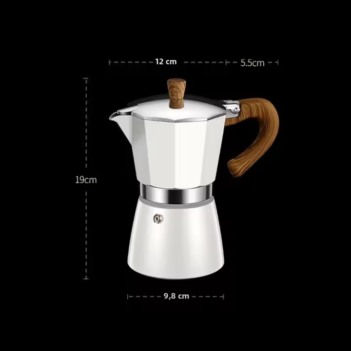 Taza De Espresso Vintage Con Manija De Madera Máquina Eléctrica Moka Italiana Portátil Herramienta De Café Clásica Para Cocina - 1