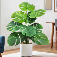 Planta Artificial De Monstera 60-100cm (39.4 Pulgadas) Árbol De Palma Falso Hoja De Tortuga Verde Para Decoración De Hogar Jardín Habitación Oficina - details 4