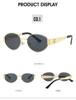 Gafas De Sol Oval Clásicas Y Vintage Para Mujer Y Hombre Marca De Lujo Diseñadora Metálicas Lisa Estilo Hip Hop Punk Sombreros Al Aire Libre Protección UV400 - details 6