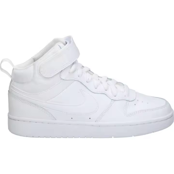 NIKE | Deportiva Nike Court Borough Mid 2 Kids - Zapatilla Casual Infantil en Color Blanco – Zapatilla Alta con Cierre de Cordones y Velcro – Estilo Casual – Cómoda – Combinable – Versátil – Modelo CD7782-100 - 1
