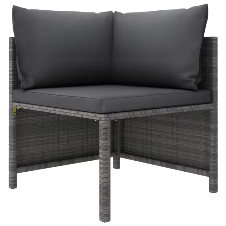 vidaXL Sofá de jardín de 2 plazas con cojines ratán sintético Gris, Negro, Conjunto Terraza Muebles Jardín Exterior Juego de Muebles de jardín Mueble Jardín Exterior Muebles de Salon Exterior - 1