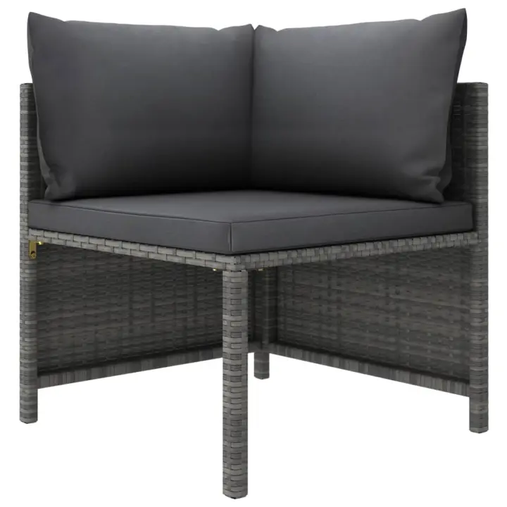 vidaXL Sofá de jardín de 2 plazas con cojines ratán sintético Gris, Negro, Conjunto Terraza Muebles Jardín Exterior Juego de Muebles de jardín Mueble Jardín Exterior Muebles de Salon Exterior - 1