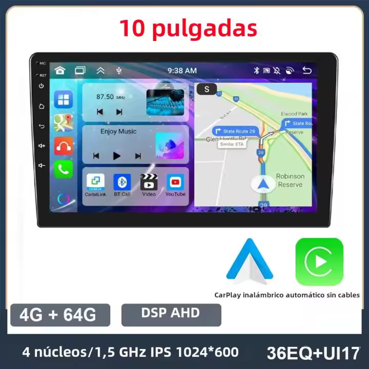 Radio De Coche ESSGOO Android 13 2 Din Con Apple Carplay Y Android Auto Pantalla IPS 2.5D DSP RDS Multimedia Automotriz Universal - 1