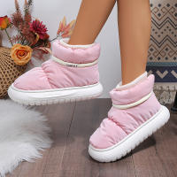 Botas De Nieve Impermeables Para Mujer Invierno 2023 Plataforma Antideslizante Conforzado De Almohadilla De Plush Grueso Tacones Medios Tobilleras Calientes Con Peluche - details 12