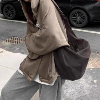 Bolso De Hombro Cruzado Grande De Lona Para Mujeres, Estilo Casual Y Versátil, Bolso De Estudiantes Moda Sencilla Y Funcional - details 4