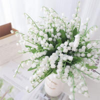 6Pcs Flores Artificiales Blancas En Forma De Bola De Campana Decoración Para El Hogar Y Bodas Hechas De Plástico Falsas Para Decoración De Casas Y Eventos - details 2