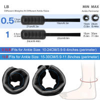 Pareja De Pesas Para Tobillo Y Muñeca Ajustables Para Hombres Y Mujeres 0.25kg/0.5kg Cada Paquete Pesas Para Fitness Con Correa De Neopreno - details 2