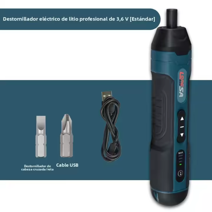 Juego De Destornillador Eléctrico Recargable 1300mAh 3.6V Herramienta De Reparación Doméstica Con 4 Niveles De Torque Sin Cable - 1