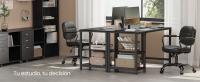 VASAGLE Escritorio, Escritorio con 2 Estantes a la Izquierda o a la Derecha, Mesa de Trabajo, para Salón Oficina, Estructura de Acero, Industrial, Negro Ébano/ Blanco Arce - details 0